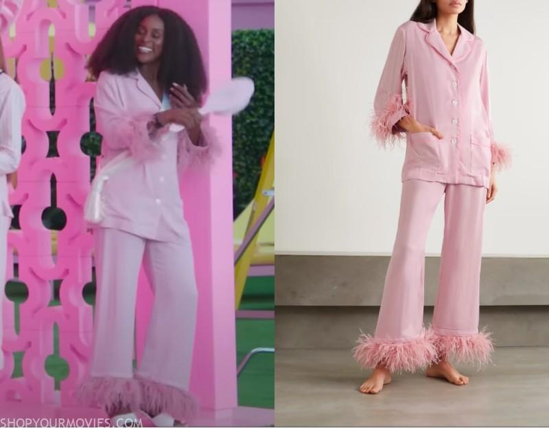 Issa Rae's pink feather PJs from the Barbie movie are on sale with